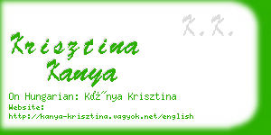 krisztina kanya business card